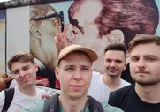 Team selfie at the East Side Gallery in Berlin